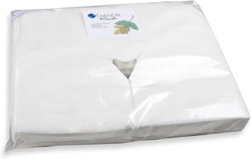 Image of EARTHLITE Flat Disposable Face Cradle and Headrest Covers, 300-Pack, Medical-Grade, Ultra Soft, Luxurious, Non-Sticking for Massage Tables & Chairs, White