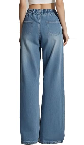 SperLucky Jeans for Women High Waisted Straight Leg Stretchy Jeans Loose Wide Leg Denim Pants2