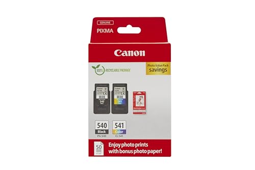 Canon PG-540 CL-541 Vorteilspack 2 Tintenpatronen (Schwarz + Farbe) Original +50...