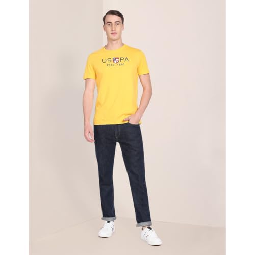 Image of U.S. Polo ASSN. Men's Cotton Regular Fit Crew Neck Brand Print T-Shirt