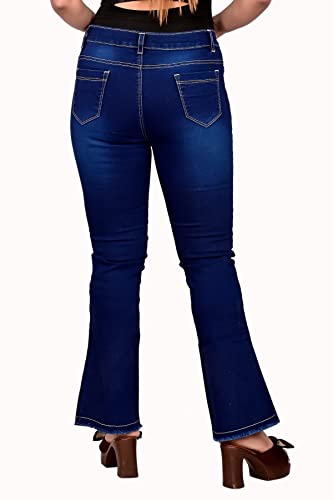 Image of Bell Bottoms Designer Bottom Slit and Distressed Hem Vintage Collection Jeans for Women Stretchable for Optimum Comfort