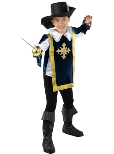 Funidelia | Costume de mousquetaire pour garçon Mousquetaire, Épéiste - Déguisement pour enfant et accessoires pour Halloween, carnaval et fêtes. - Taille...