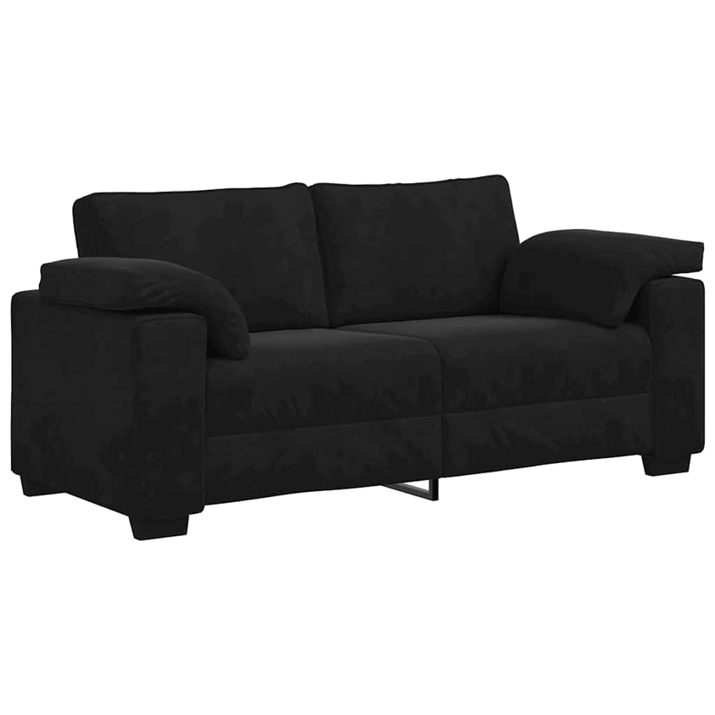Velours Doux Confort détente Causeuse Moderne 180x77x82 cm Noir