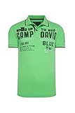 mit Seitenschlitzen Camp David Herren Poloshirt aus Pikee mit Label-Applikationen