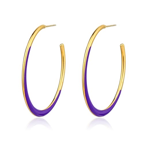 Créoles en émail coloré et plaqué or pour illuminer vos tenues estivales