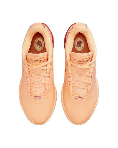 Image of NIKE Lebron XXI Basketball Shoes (FV2345-800, Melon Tint /Metallic Red Bronze /Monarch) Size 10