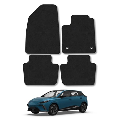 MG MG4 (2022+) [EV] Car Mats Accessories Tailored Fit Carpet Floor Mats Non Slip Black Trim Full Coverage Compatible Accessory Front Rear Set Anti Slip Granulated Backing Hand-Finished Clips