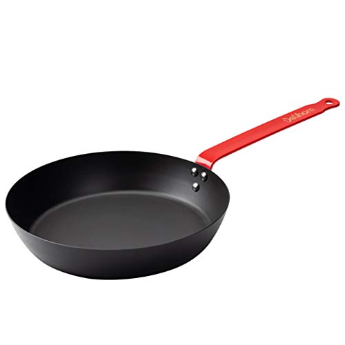 Delihom Carbon Steel Frying Pan 100% Natural 24cm Grey Non-Stick, French Style Fry Pan Skillet with Extra Long Solid Metal Handle 1 Gallery Image