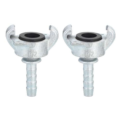 Uxcell A24042700UX0655 Iron Air Hose Fitting, 2Pcs 1/2 Inch Hose End Barbed cover