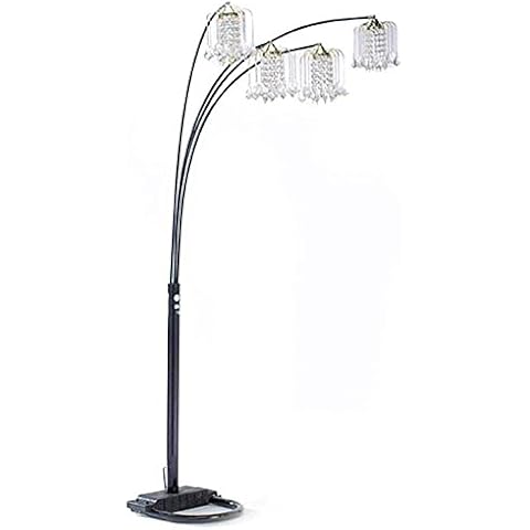 Milton Greens Stars A6966BK Silvia Adjustable Arc Floor Lamp with Dimmer Switch, 90-Inch, Black Cover