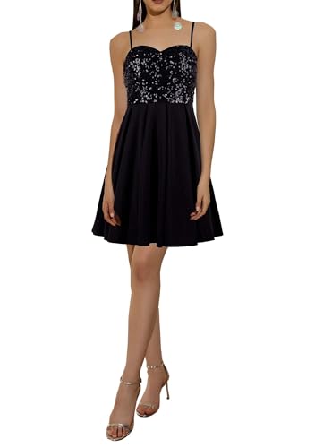Image of Angel-fashions Women's Strapless Sequin A-Line Sequin Elegant Short Prom Gown Cocktail Dress