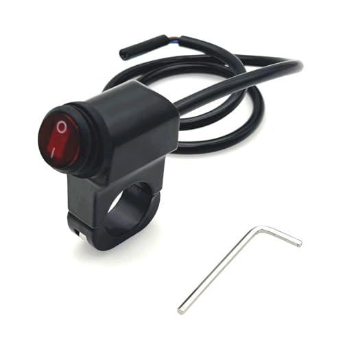 JZK Interruptor de manillar de motocicleta - Interruptor de botón impermeable de aleación de aluminio de 12 V para luces de motocicleta y bicicleta - Se adapta a manillares de 7/8" (22 mm) (1 pieza)