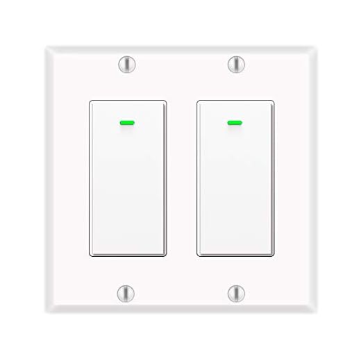 Alexa Light Switch, Double Smart WiFi Light Switches, Smart Switch 2 Gang Compatible with Alexa and Google Home, Neutral Wire Needed, with Remote Control, Timing Schedule, No hub Required (2Pack)