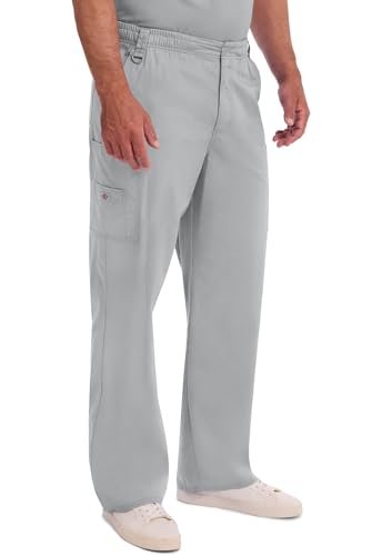 Dickies Men's Big EDS Signature Zip Fly Pull-on Scrub Pant, Grey, Large/Tall