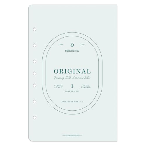 FranklinCovey - Original Planner Refill | One Page Per Day Ring-Bound (Classic, Jan 2026 - Dec 2026)