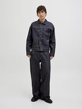 JACK & JONES Heren Wide Fit Jeans -JJIDAVE JJCLASSIC Selvedge JOS