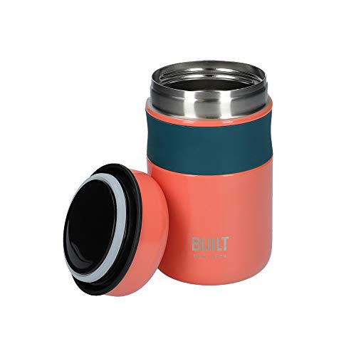 Built Thermos a Doppia Parete con Isolamento sottovuoto, per cibi Caldi e Freddi, Acciaio Inossidabile, Arancione, 490 ml