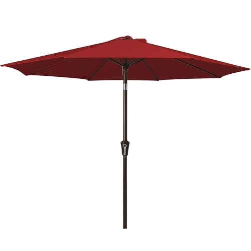 JEAREY 9FT 3 Tier Patio Umbrella Outdoor Market Umbrella Table Umbrellas with 8 Ribs 1.5 Pole Push...