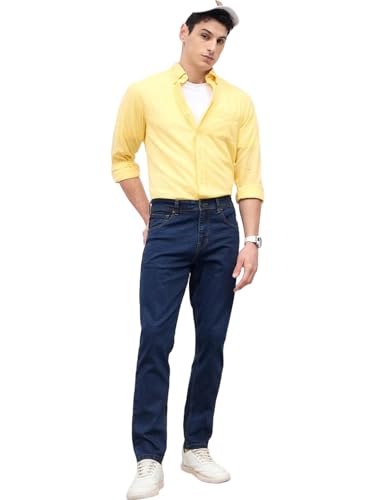Image of Styli Men Solid Balloon Fit Jeans | Stretchable & Comfort, Mid-Rise Casual Denim Pants for Everyday Wear |Machine Washable