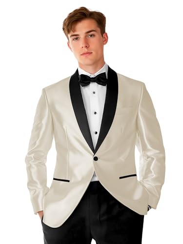 Fashion Satin Suit for Men Prom Party Shiny Wedding Tuxedo Gold Suits One Button Blazer Man Dinner Jacket