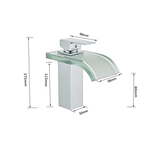 Robinet avec laiton de bassin à commande unique et mitigeur cascade LED pour lavabo - 2