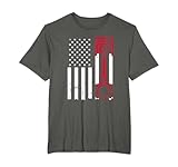 Car Enthusiast American Flag Piston Muscle Car T-Shirt
