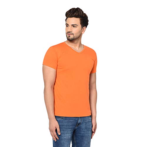 Image of Men's Cotton Blend Half Sleeve V Neck Tshirt