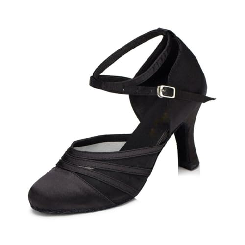 Chaussures de danse latine pour femme bout fermé noir talon 3 cm Mush