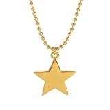 Gold-tone Star Choker Necklace for Women Minimalist Stainless Steel Star Charm Pendant Trendy Adjustable Bead Chain Necklaces Fashion Jewelry for Her Bff