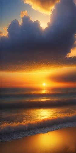 Kit Complet Peinture Diamant 5D Coucher de Soleil Mer Broderie Toile Haute Densité