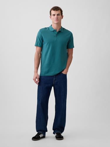 Image of Gap Men Solid Regular fit Half Sleeve Collared Neck T-Shirt
