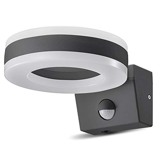 Maclean MCE365 LED wandlamp met PIR bewegingssensor 20W 1700lm schemeringssensor buitenwandlamp binnen-/buitenverlichting IP65 4000K neutraal wit