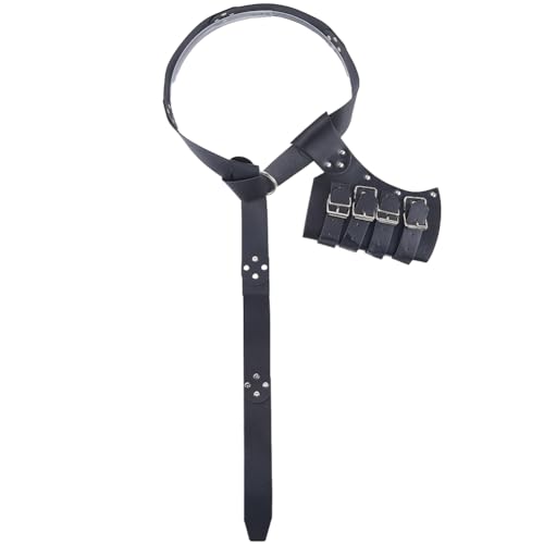 Image of GORGECRAFT Medieval Sword Holder Faux Leather Sheath Frog Waist Belt Retro Renaissance Adjustable Black Belt Sword Dagge