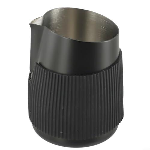 ZiStarlilife Brocca per latte senza maniglie, 420 ml, in acciaio inox, per barista, caffè, latte art, con design isolante in silicone