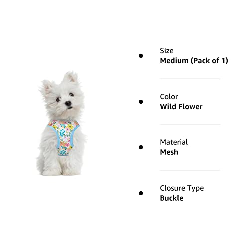 Mile High Life | Easy Get On Dog Cat Vest Harness | Breathable Soft Air Weather Mesh Padding | Adjustable Chest And Neck For Puppy Kittens | Wild Flower Medium (Pack Of 1) #TOP7