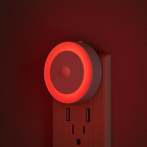 YUNLEX 2 Pack Plug in Red Night Light with Motion Sensor and Light Sensor - photo 2