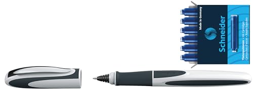 Image of Schneider Ray Rollerball Pen Gift Set White /Dark Grey Ink Colour: Blue