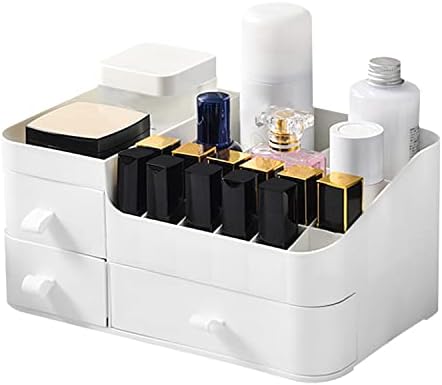 Radianeroryi Makeup Organizer - Kosmetik Aufbewahrung Mit 2 Schubladen Weiß