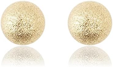 TGP 18K Gold Plated Frosted Ball Stud Earrings 10mm, Hypoallergenic Gold Ball Earrings for Women - Image 2