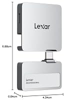 Lexar Professional Go Portable SSD mit HUB 1 TB, ultrakompakt, bis zu 1050 MB/s Lesen und 1000 MB/s Schreiben, USB 3.2 Gen 2, für iPhone 15/16, Silber – Ansicht 8