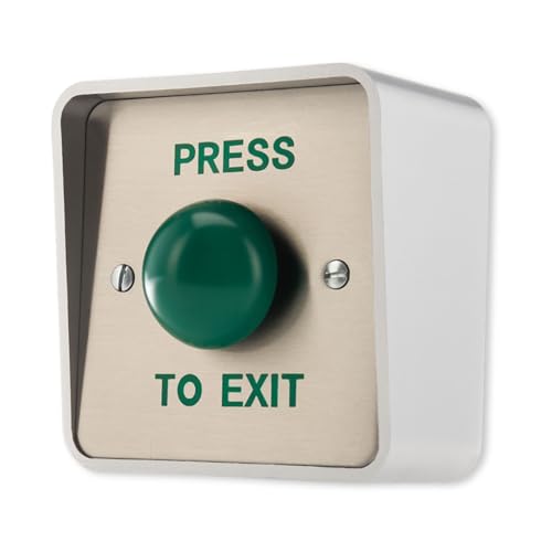 SecureMyDoor IP65 Bouton poussoir pour sortie | Interrupteur d'ouverture de porte pour contrôle d'accès | Résistant aux intempéries pour montage en surface