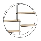 Wandregal mit 4 Böden aus MDF und Metall in Schwarz und Natur