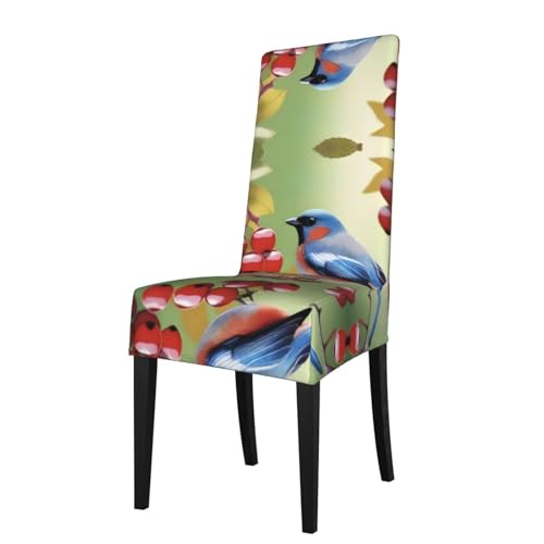 YYHHAOFA Fundas extraíbles para sillas de comedor con estampado de pájaros, suaves, cómodas, resistentes a las arrugas, no necesita planchado, elásticas para la mayoría de sillas sin brazos