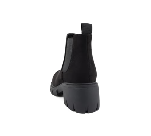 Image of Soda PIONEER ~ Women Lug Sole Mid Heel Chelsea Fashion Ankle Bootie w /Double Elastic Gore