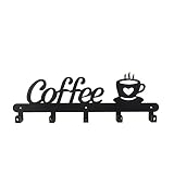 Cabilock Kaffee Becher Halter Rustikalen Wand Montiert Tasse Veranstalter Hängen Rack 5 Haken Küche Lagerung für Hause