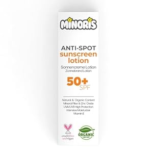 Instrucciones de uso de Minoris Loción Solar Anti-Manchas SPF 50+ | Orgánica, Mineral, Amplio Espectro, Piel Sensible, Hipoalergénica, Vegana, Resistente al Agua, Testada Dermatológicamente, 150 ml