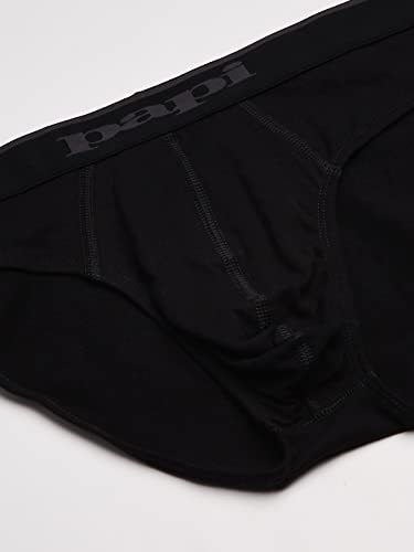 Papi Men's 3-Pack Cotton Stretch Brief, Black, Medium #TOP3