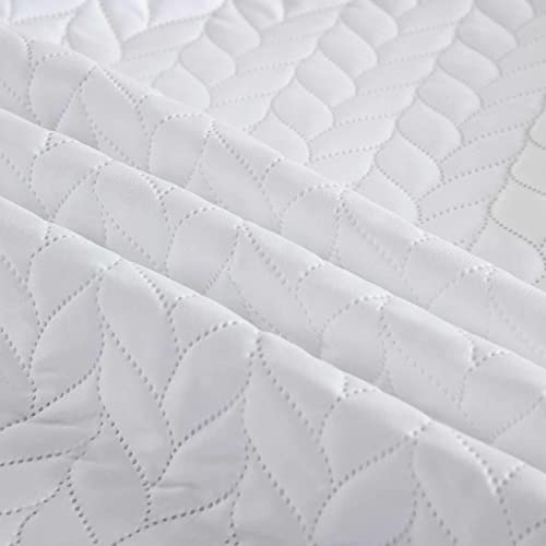 Boryard 3-Piece King Quilt Set, Lightweight Soft Leaf Embroidered Bedspread Coverlet (104X90 Inches) With 2 Pillow Shams (20X36 Inches) For All Season, White #TOP6