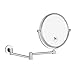 Nicesail Specchio cosmetico a parete con ingrandimento 5x, braccio lungo, allungabile, girevole a 360°, specchio bifacciale, specchio ingranditore per la rasatura, cromato, diametro 20 cm immagine