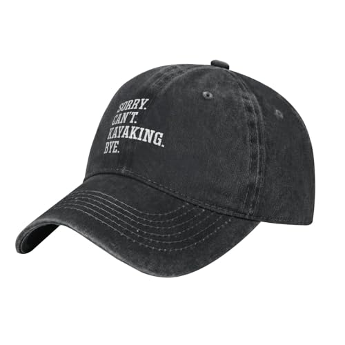 SMAZDFXX Gorra de béisbol Unisex para Adultos, Estilo Vintage, de Mezclilla, Ajustable, Color Negro, Sorry-Can't-Kayaking-Bye - UUU137